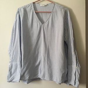 New Tomorrowland Blue + White Stripe Top 40 S/M